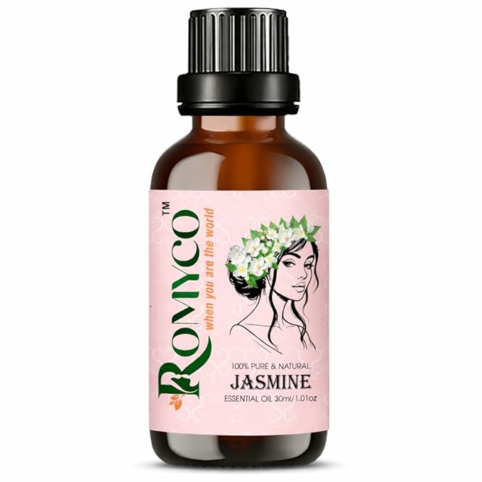 Romyco Jasmine Essential Oil (Chameli Essential Oil) for Relaxation Massage | Skin Care Hair Care | Wellness Rituals Puja Soap Making | Use In Diffuser | Pure Premium Natural Undiluted