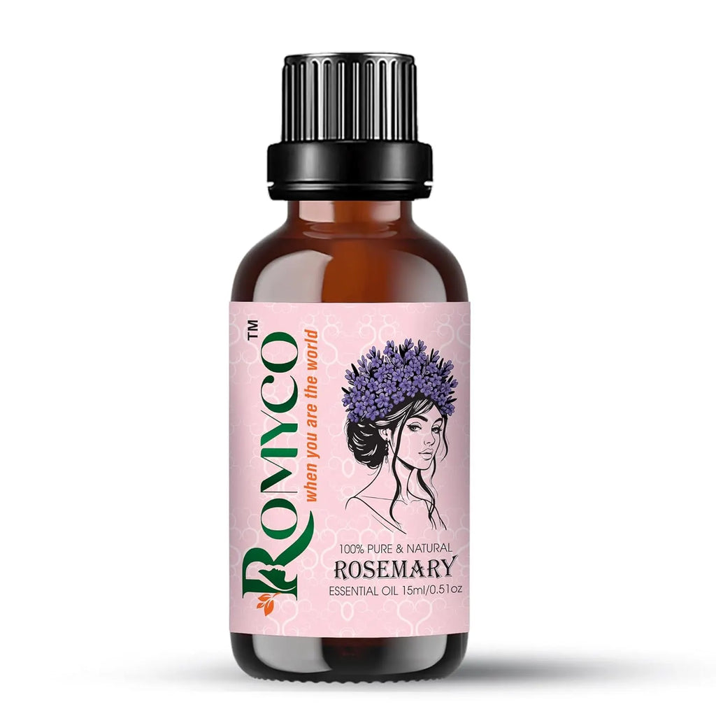 Romyco Rosemary Essential Oil for Hair Growth & Scalp Care | Skin Care | 100% Pure Natural Undiluted Steam Distilled | Therapeutic Grade | Aromatherapy Diffuser