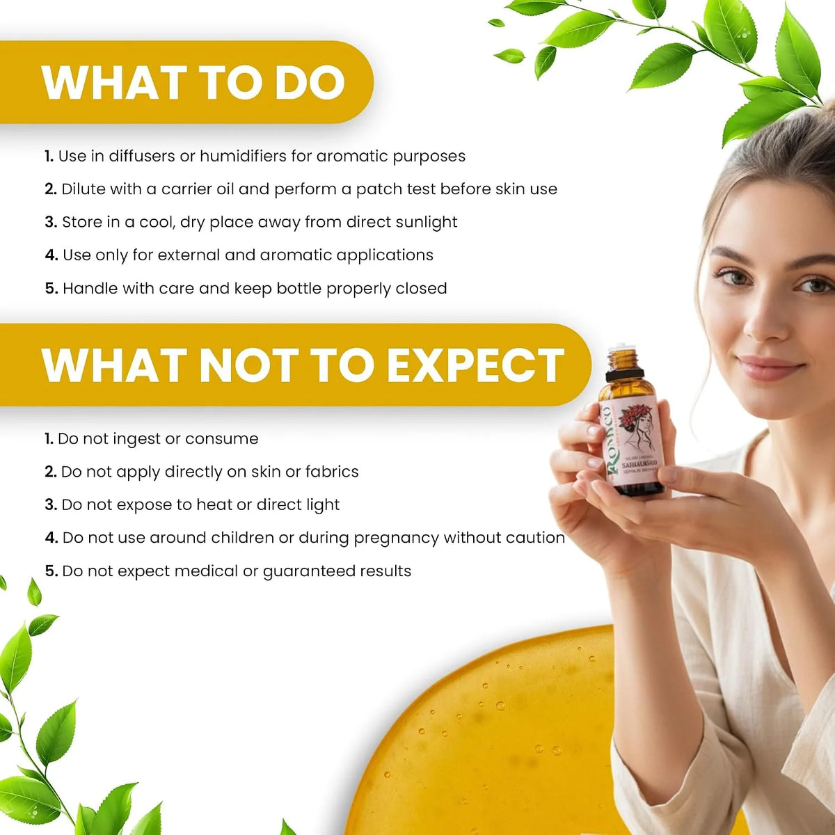 Romyco Sandalwood Essential Oil (Chandan Oil) for Puja Meditation Relaxation | Skin Care & Massage | Use in Diffuser Aromatherapy | Pure Premium Natural Undiluted