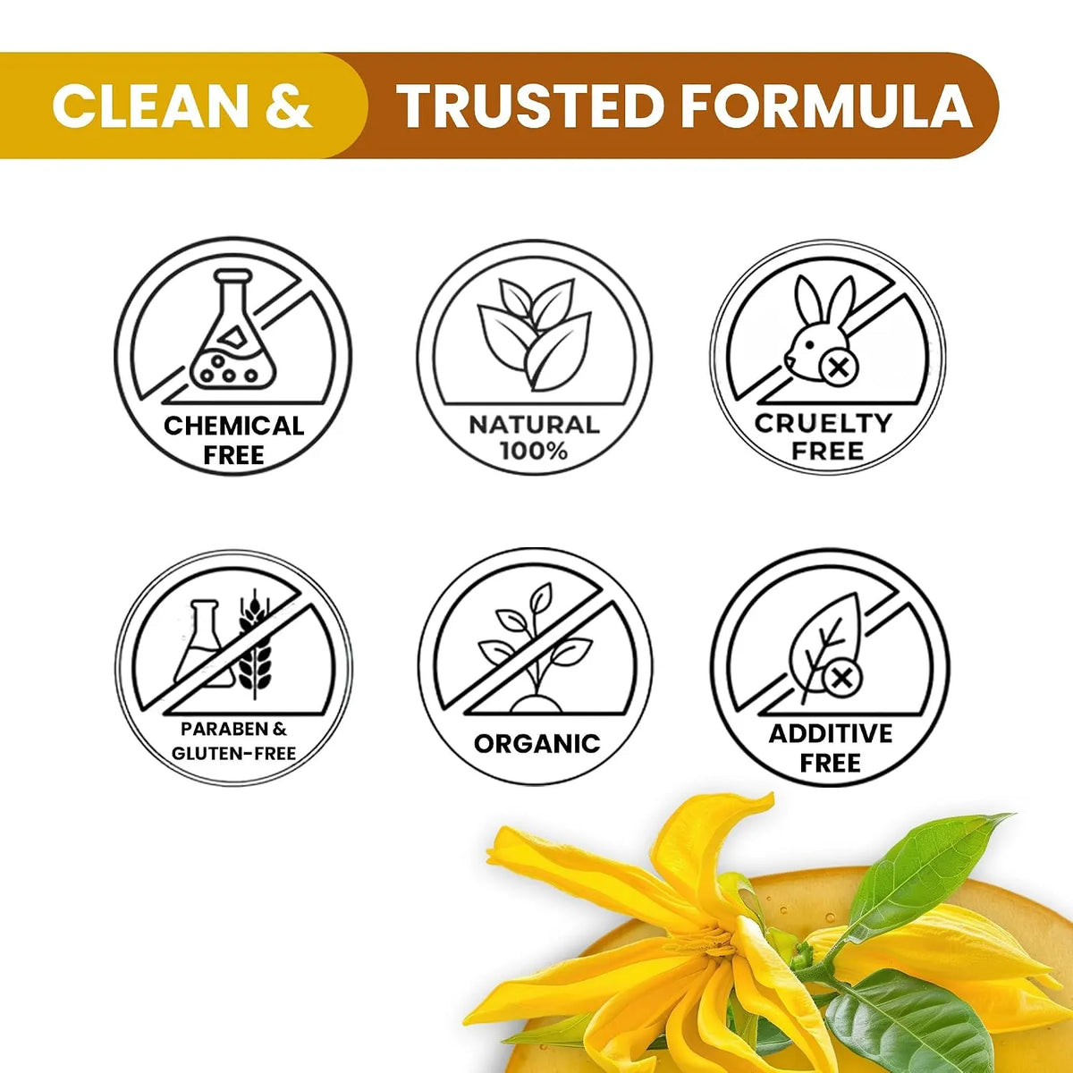 Romyco Ylang Ylang Essential Oil for Strong Hair Roots & SkinCare, glowing | Emotional Balance Intimacy & Luxury Exotic Floral Aroma | Use In Diffuser | Pure Premium Natural Undliluted