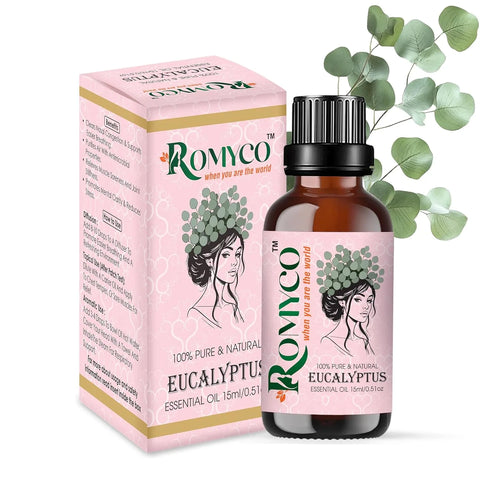 Romyco Eucalyptus Essential Oil for Skin, Hair, Steam Inhalation & Massage | Aromatherapy Diffuser Oil | Premium, Natural, Undiluted, Therapeutic Grade Visit the ROMYCO Store