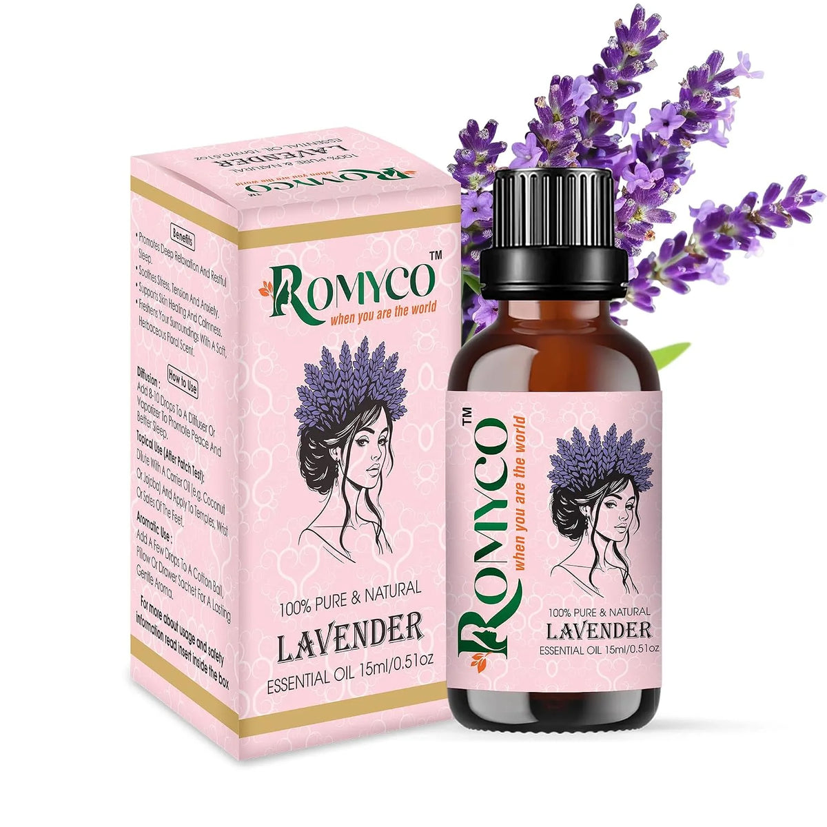 Romyco Lavender Essential Oil for Long Thick Strong Hair | Soothing Relaxation, Stress Relief & Sleep Support | Shiny Bouncy Hair | Aromatherapy & Diffuser Oil | Pure Natural Undiluted Therapeutic Grade Visit the ROMYCO Store