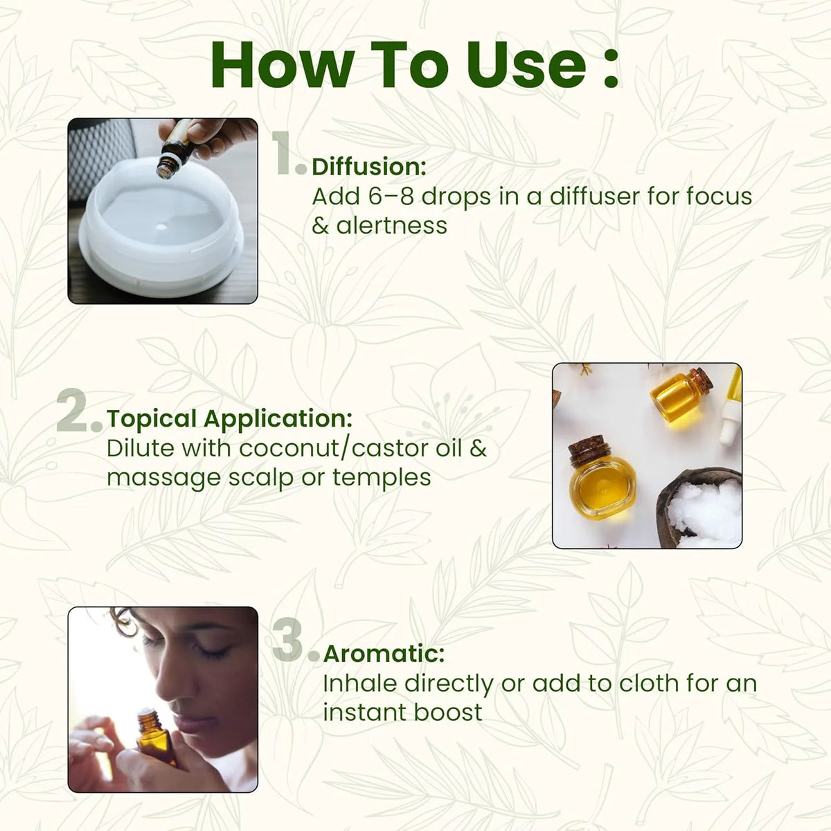 Romyco Rosemary Essential Oil for Hair Growth & Scalp Care | Skin Care | 100% Pure Natural Undiluted Steam Distilled | Therapeutic Grade | Aromatherapy Diffuser