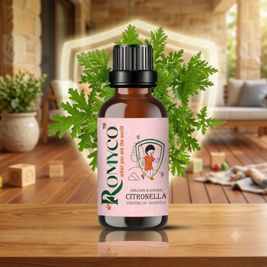 Romyco Citronella Essential Oil | Natural Insect & Mosquito Repellent Oil | Therapeutic Grade Pure Natural Undiluted | Aromatherapy Diffuser