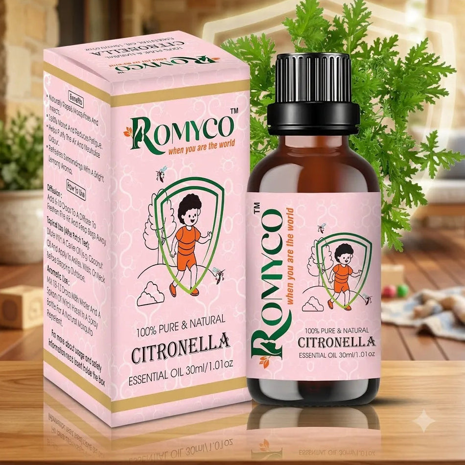 Romyco Citronella Essential Oil | Natural Insect & Mosquito Repellent Oil | Therapeutic Grade Pure Natural Undiluted | Aromatherapy Diffuser