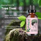 Romyco Tea Tree Essential Oil | Acne, Skin Care & Itchy Scalp Relief | Antibacterial | Diffuser & Aromatherapy | Pure Premium & Undiluted