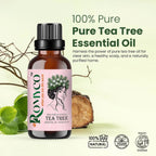 Romyco Tea Tree Essential Oil | Acne, Skin Care & Itchy Scalp Relief | Antibacterial | Diffuser & Aromatherapy | Pure Premium & Undiluted