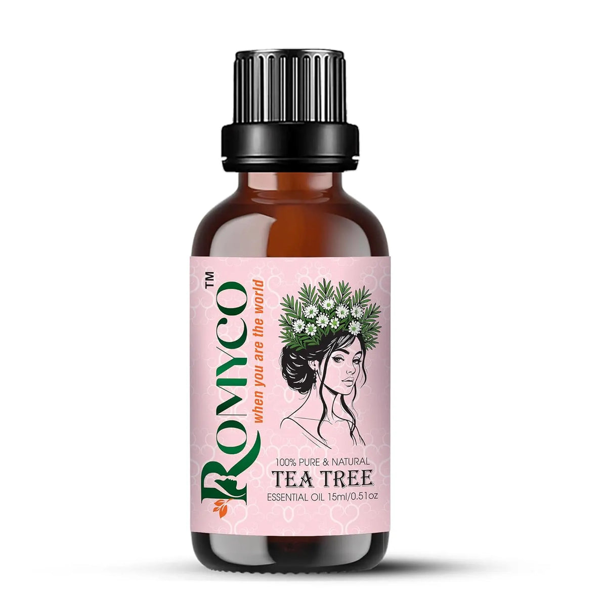 Romyco Tea Tree Essential Oil | Acne, Skin Care & Itchy Scalp Relief | Antibacterial | Diffuser & Aromatherapy | Pure Premium & Undiluted