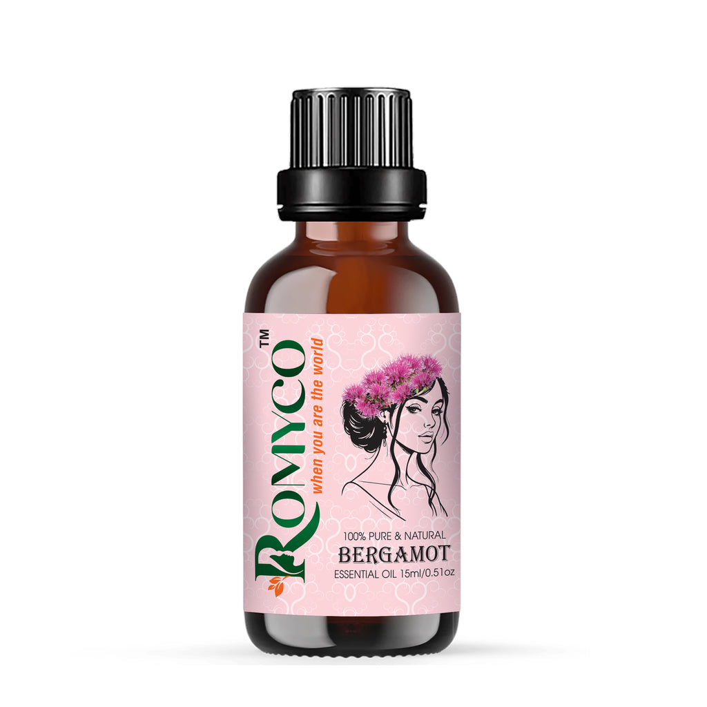 Romyco Bergamot Essential Oil ml for Stress Relief, Mood Uplift, Relaxation, Massage & Self-Care | Citrus Aromatherapy, Diffuser | Premium Natural Undiluted