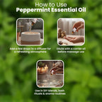 Romyco Peppermint Essential Oil for Hair Skin Care | Natural Cooling & Soothing Aroma | Focus & Mental Clarity | Use in Diffuser | Pure Premium Natural Undiluted
