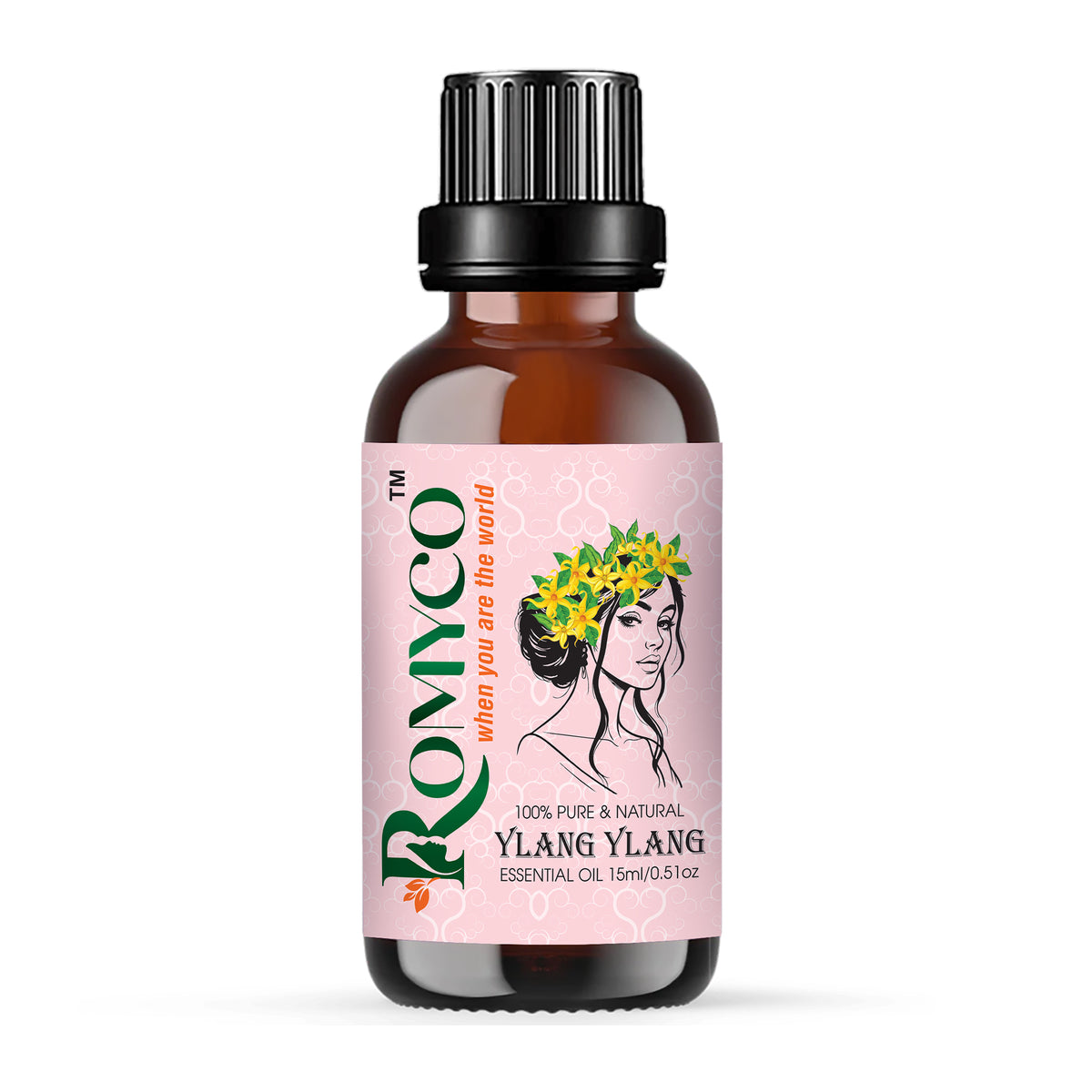 Romyco Ylang Ylang Essential Oil for Strong Hair Roots & SkinCare, glowing | Emotional Balance Intimacy & Luxury Exotic Floral Aroma | Use In Diffuser | Pure Premium Natural Undliluted